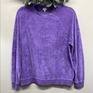 KULE The Terry Franny Pullover Crewneck Raglan Long Sleeve Sweatshirt S